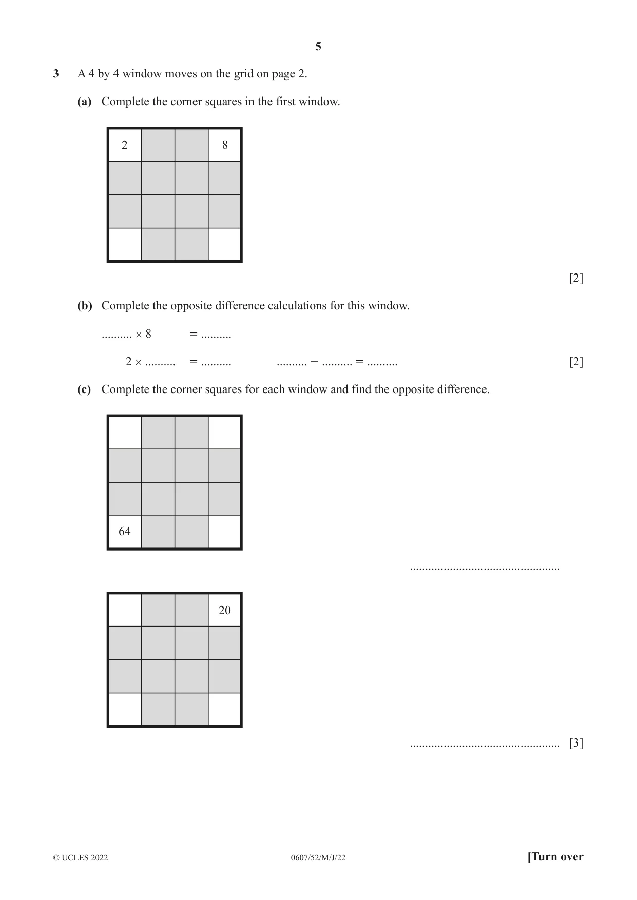 Cambridge IGCSE Mathematics - International 0607 2022 May/June Paper 5 · Variant 2 question paper, page 5 of 8