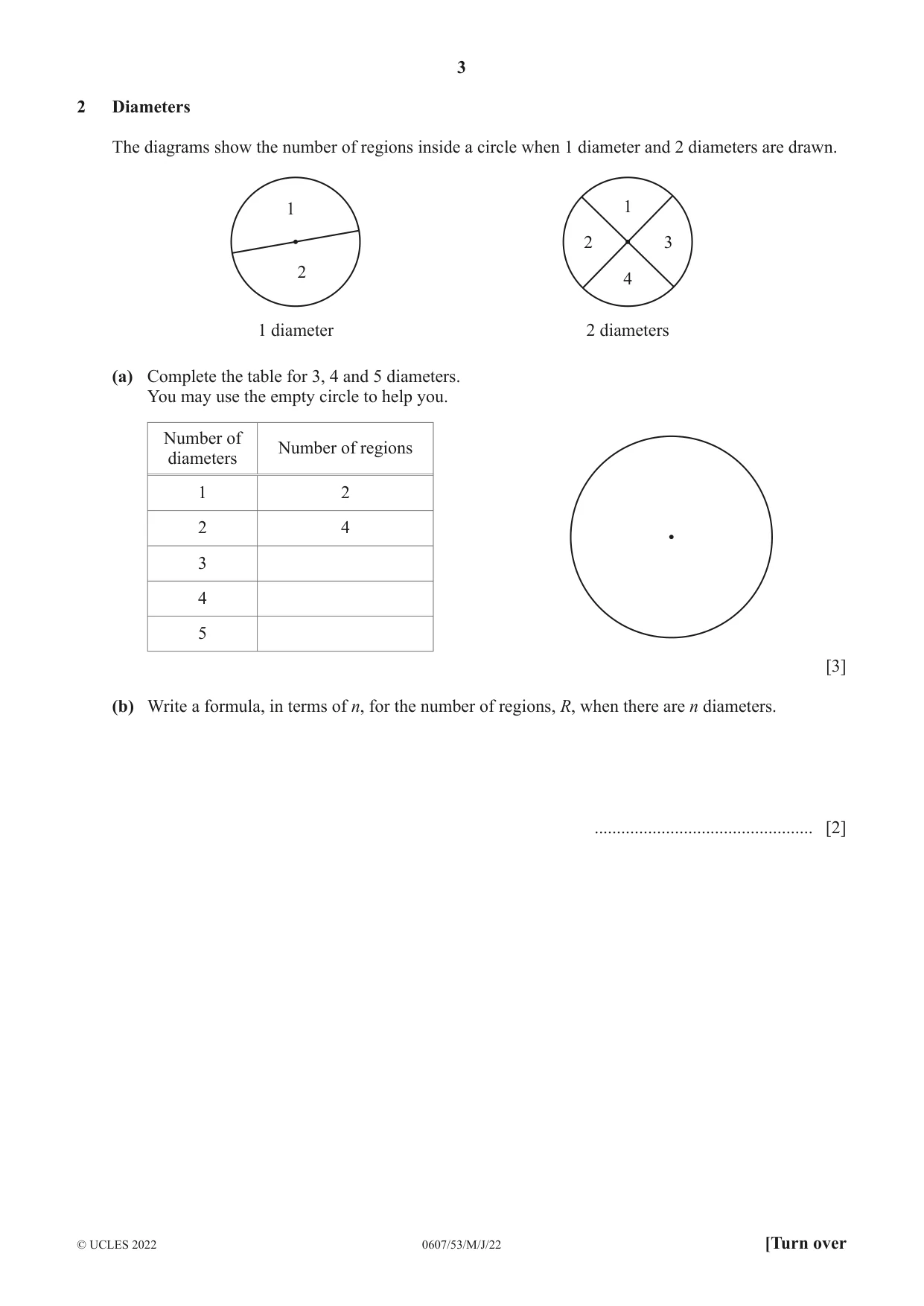 Cambridge IGCSE Mathematics - International 0607 2022 May/June Paper 5 · Variant 3 question paper, page 3 of 12