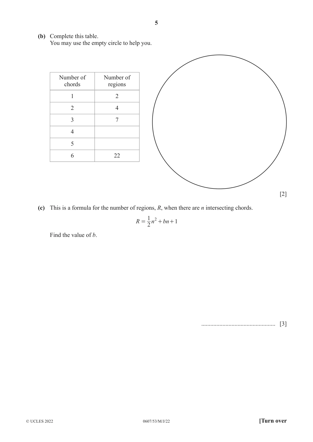 Cambridge IGCSE Mathematics - International 0607 2022 May/June Paper 5 · Variant 3 question paper, page 5 of 12