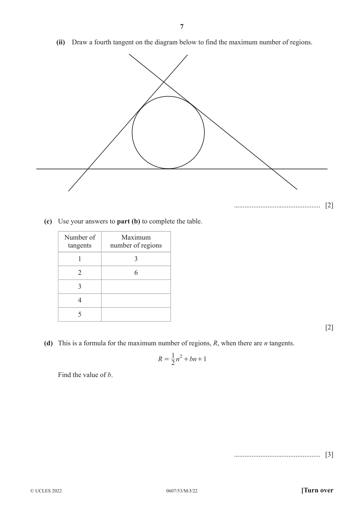 Cambridge IGCSE Mathematics - International 0607 2022 May/June Paper 5 · Variant 3 question paper, page 7 of 12