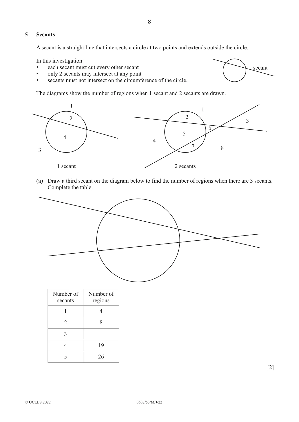 Cambridge IGCSE Mathematics - International 0607 2022 May/June Paper 5 · Variant 3 question paper, page 8 of 12
