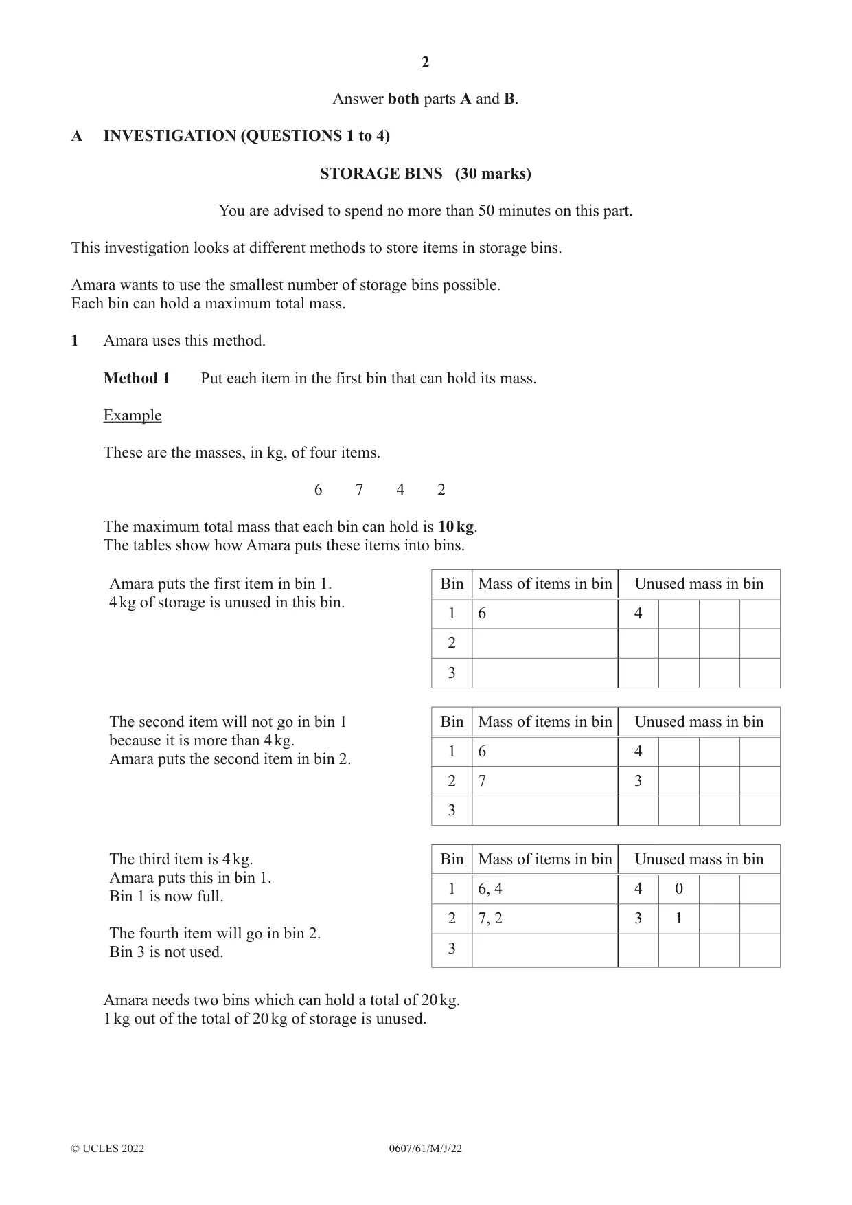 Cambridge IGCSE Mathematics - International 0607 2022 May/June Paper 6 · Variant 1 question paper, page 2 of 16