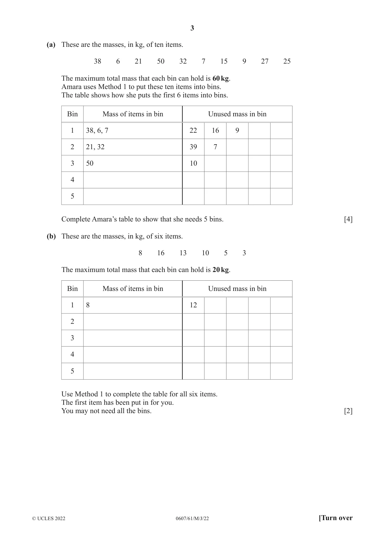 Cambridge IGCSE Mathematics - International 0607 2022 May/June Paper 6 · Variant 1 question paper, page 3 of 16