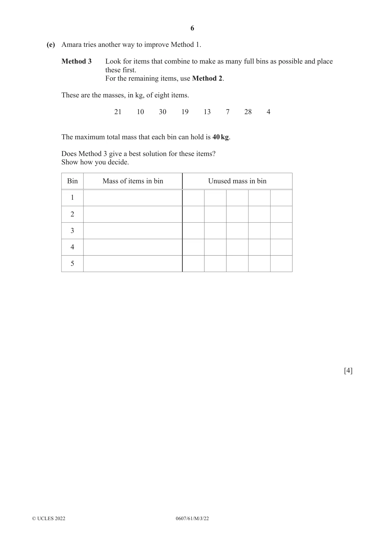 Cambridge IGCSE Mathematics - International 0607 2022 May/June Paper 6 · Variant 1 question paper, page 6 of 16
