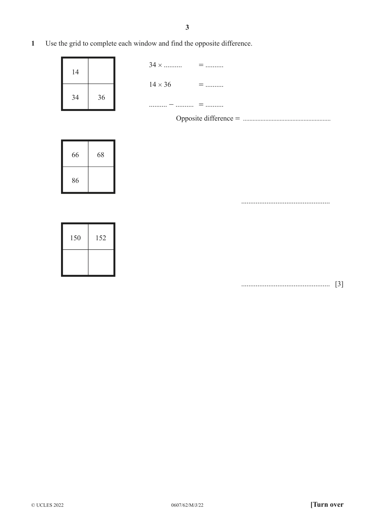 Cambridge IGCSE Mathematics - International 0607 2022 May/June Paper 6 · Variant 2 question paper, page 3 of 16