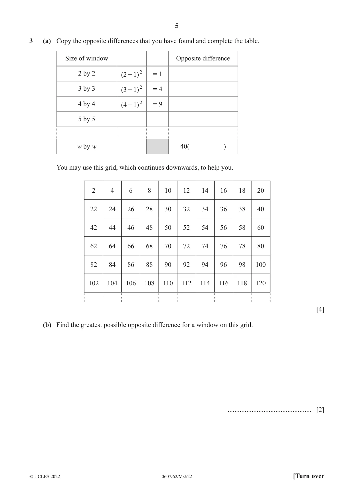 Cambridge IGCSE Mathematics - International 0607 2022 May/June Paper 6 · Variant 2 question paper, page 5 of 16