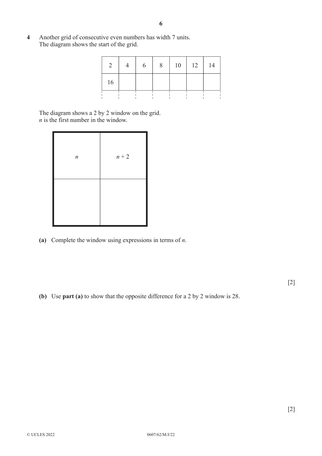 Cambridge IGCSE Mathematics - International 0607 2022 May/June Paper 6 · Variant 2 question paper, page 6 of 16