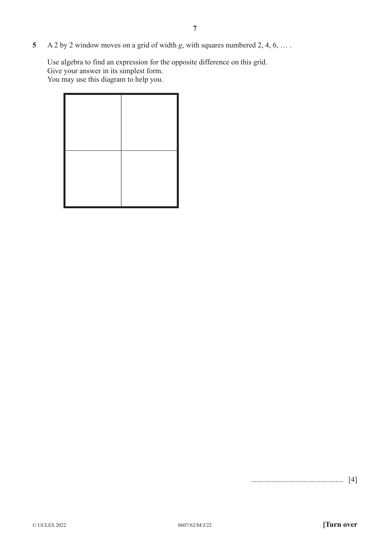 Cambridge IGCSE Mathematics - International 0607 2022 May/June Paper 6 · Variant 2 question paper, page 7 of 16