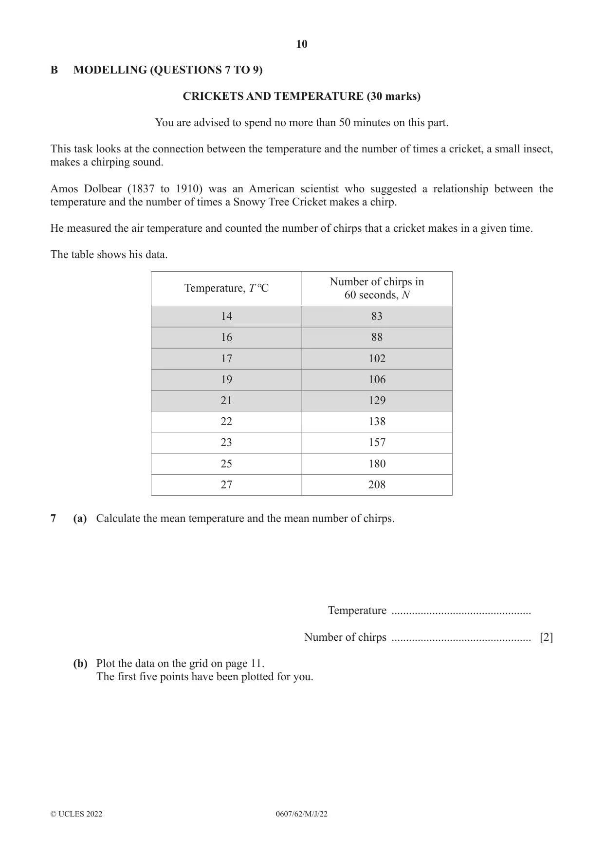 Cambridge IGCSE Mathematics - International 0607 2022 May/June Paper 6 · Variant 2 question paper, page 10 of 16