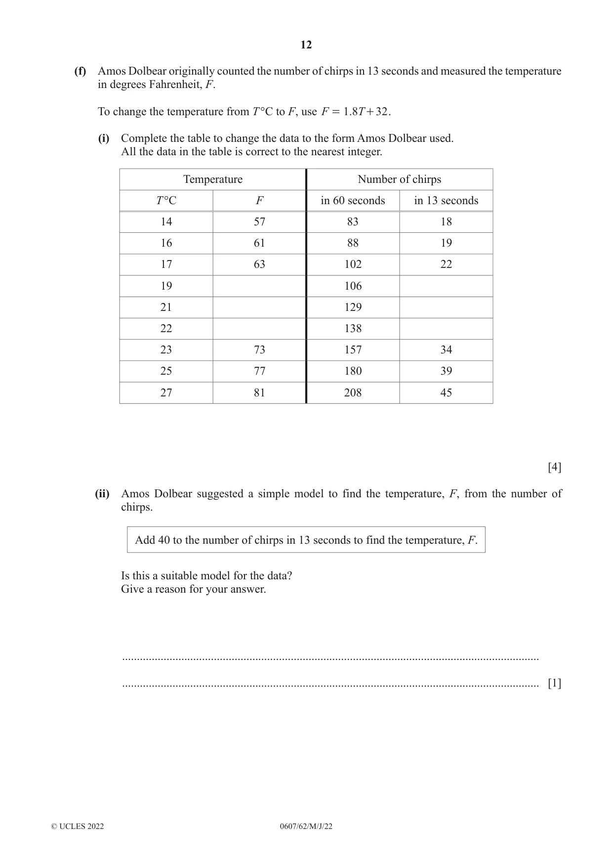 Cambridge IGCSE Mathematics - International 0607 2022 May/June Paper 6 · Variant 2 question paper, page 12 of 16
