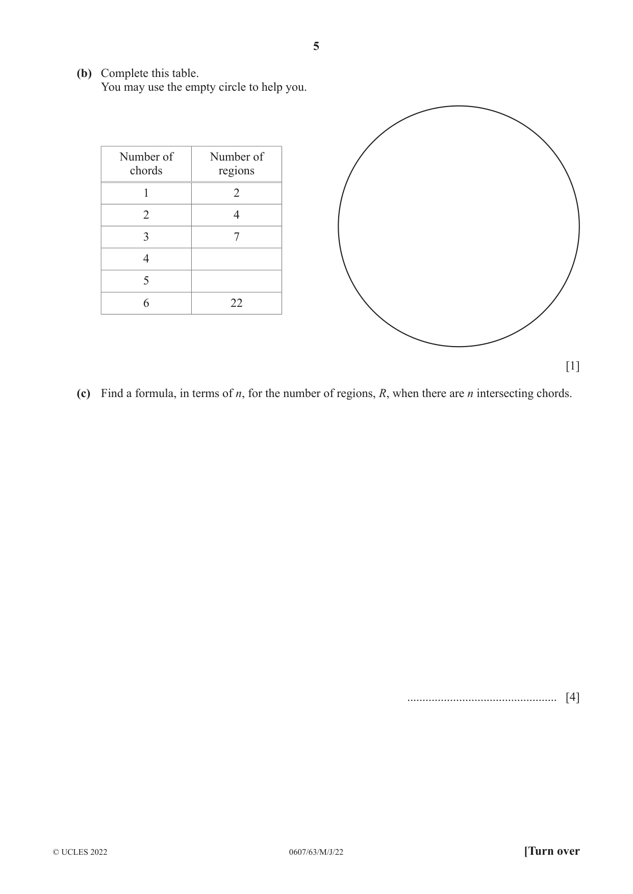 Cambridge IGCSE Mathematics - International 0607 2022 May/June Paper 6 · Variant 3 question paper, page 5 of 16