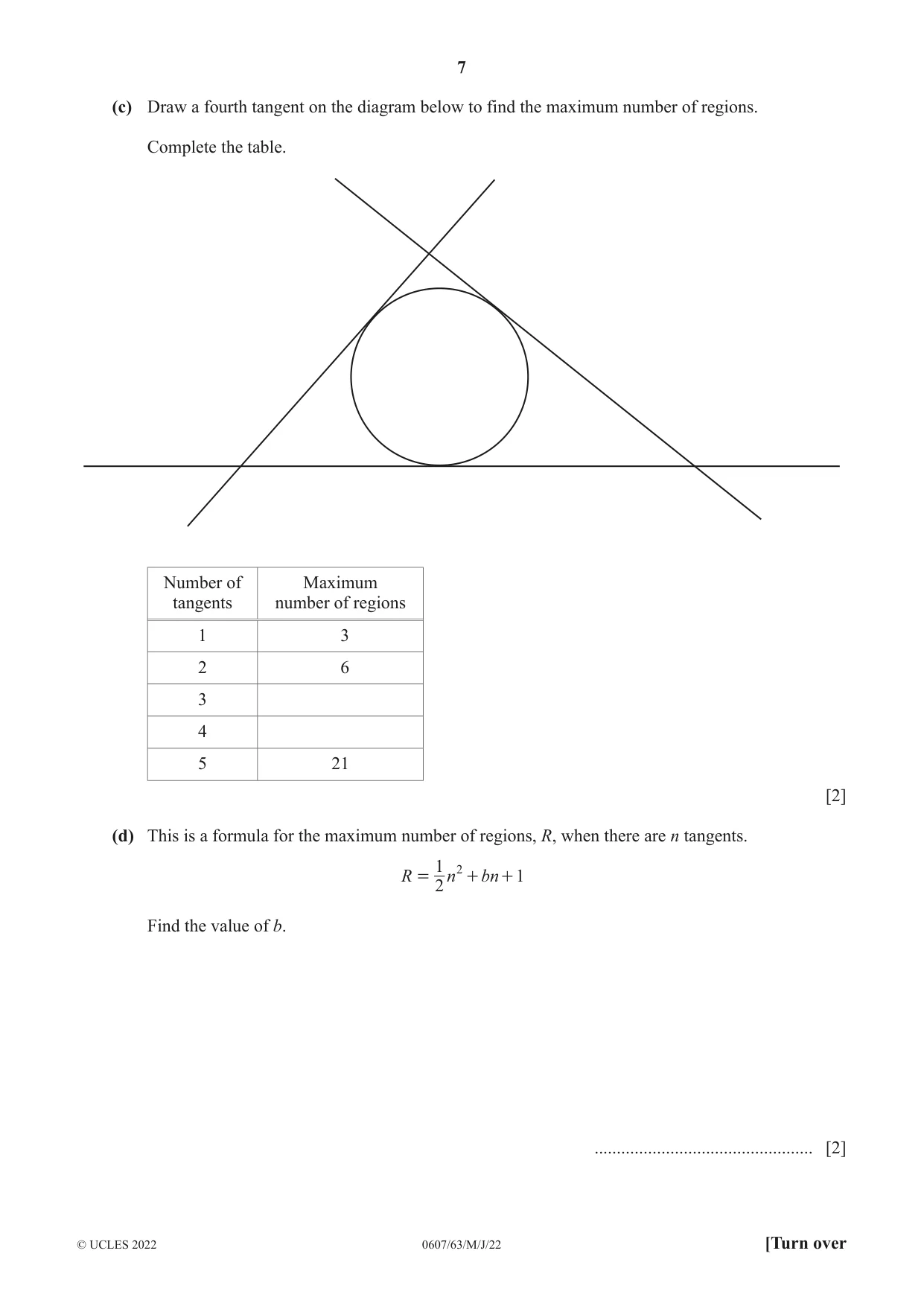 Cambridge IGCSE Mathematics - International 0607 2022 May/June Paper 6 · Variant 3 question paper, page 7 of 16