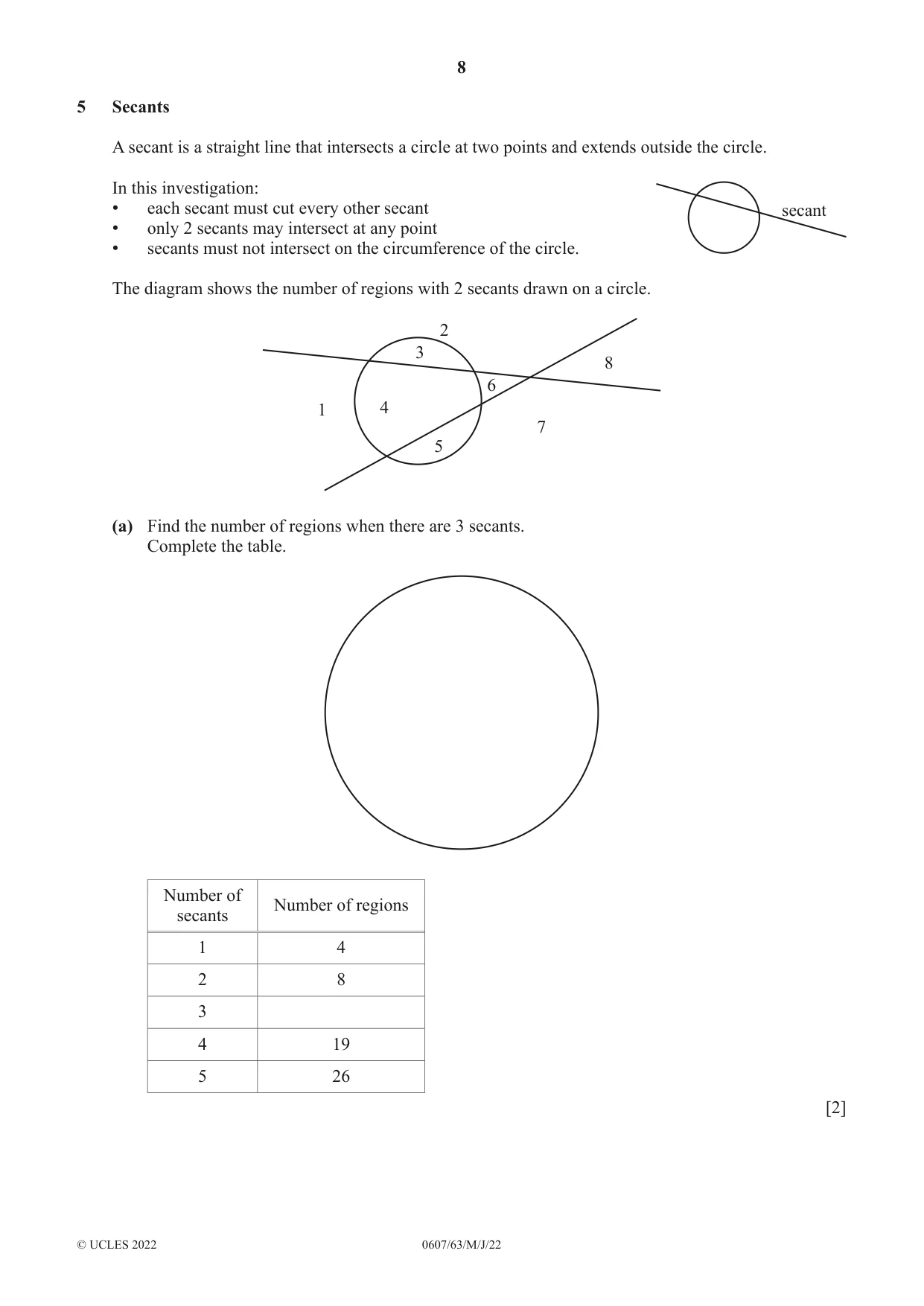 Cambridge IGCSE Mathematics - International 0607 2022 May/June Paper 6 · Variant 3 question paper, page 8 of 16