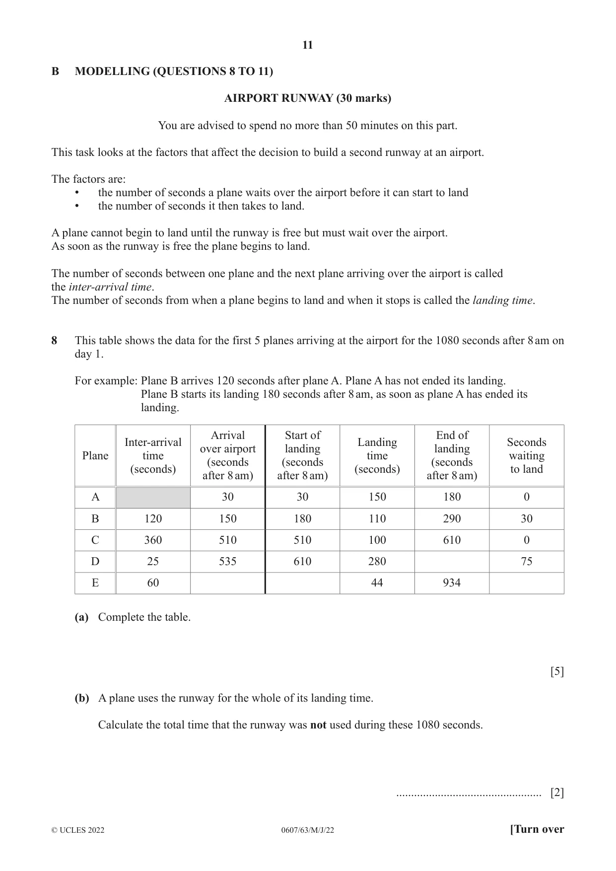 Cambridge IGCSE Mathematics - International 0607 2022 May/June Paper 6 · Variant 3 question paper, page 11 of 16