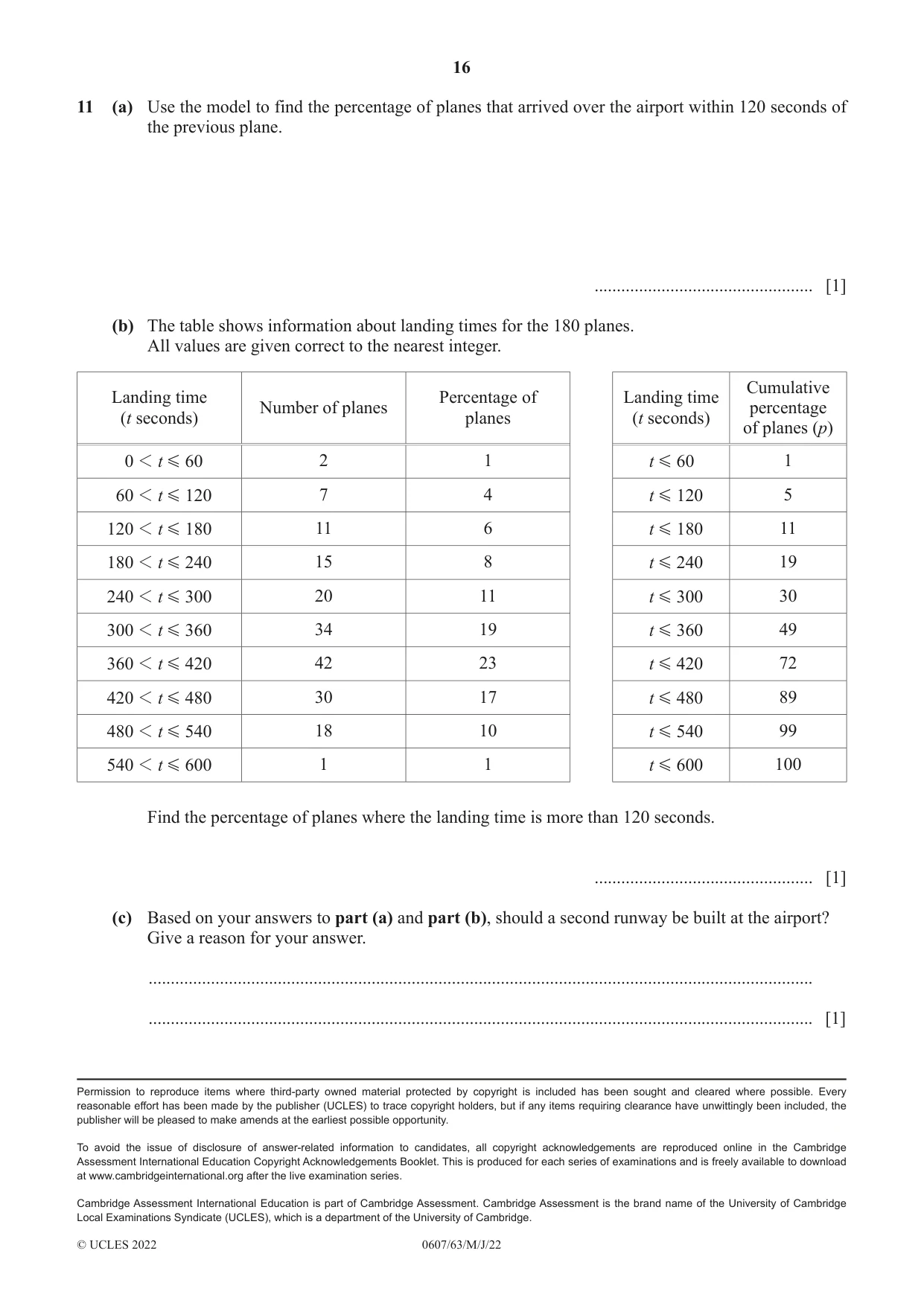 Cambridge IGCSE Mathematics - International 0607 2022 May/June Paper 6 · Variant 3 question paper, page 16 of 16