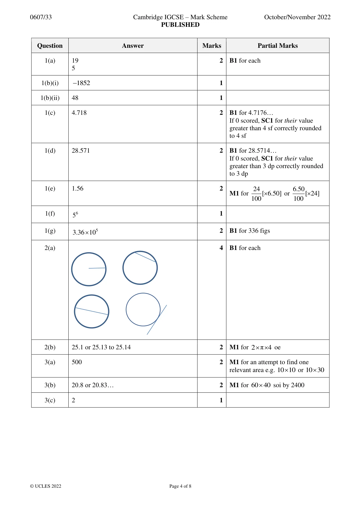 Mark scheme, page 4 of 8