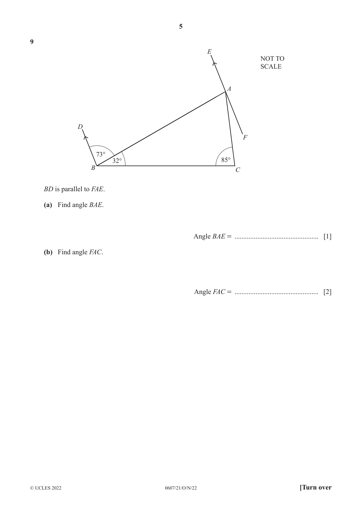 Cambridge IGCSE Mathematics - International 0607 2022 Oct/Nov Paper 2 · Variant 1 question paper, page 5 of 8