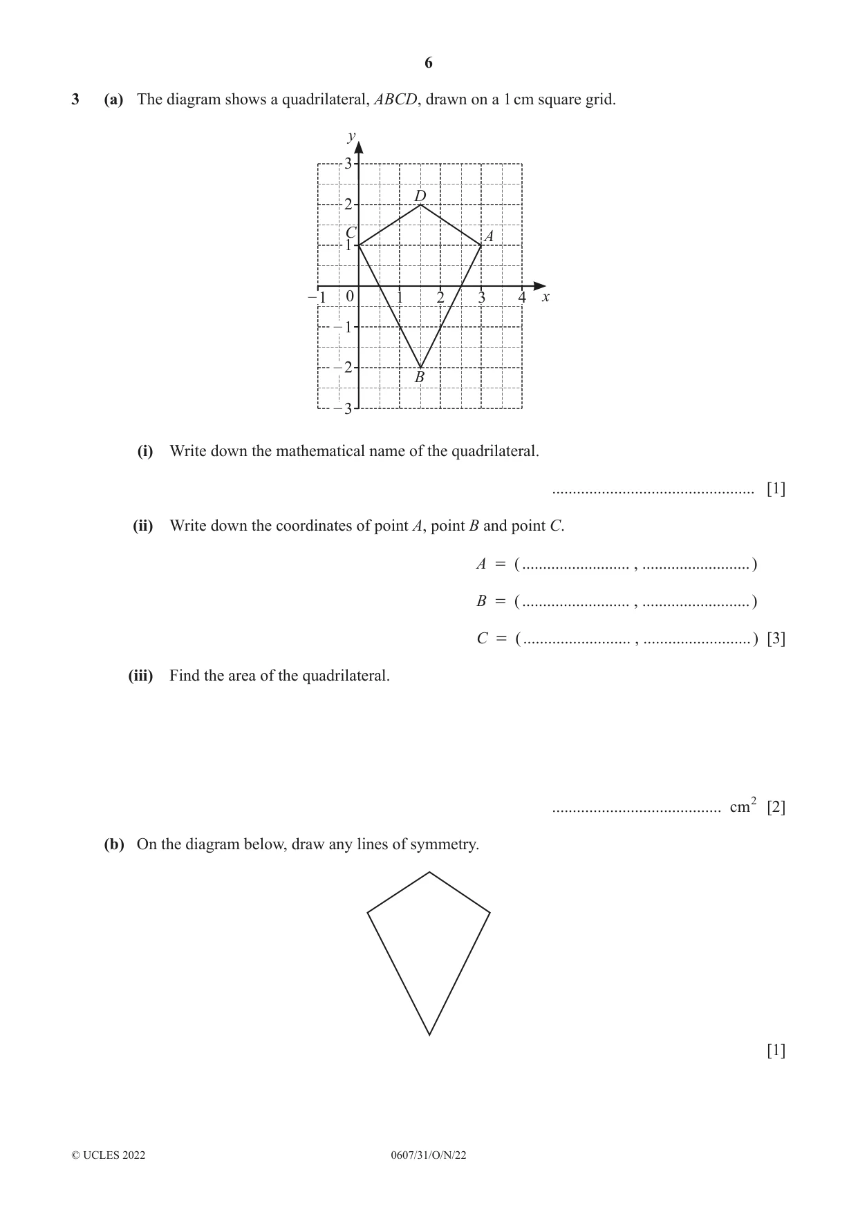 Cambridge IGCSE Mathematics - International 0607 2022 Oct/Nov Paper 3 · Variant 1 question paper, page 6 of 16