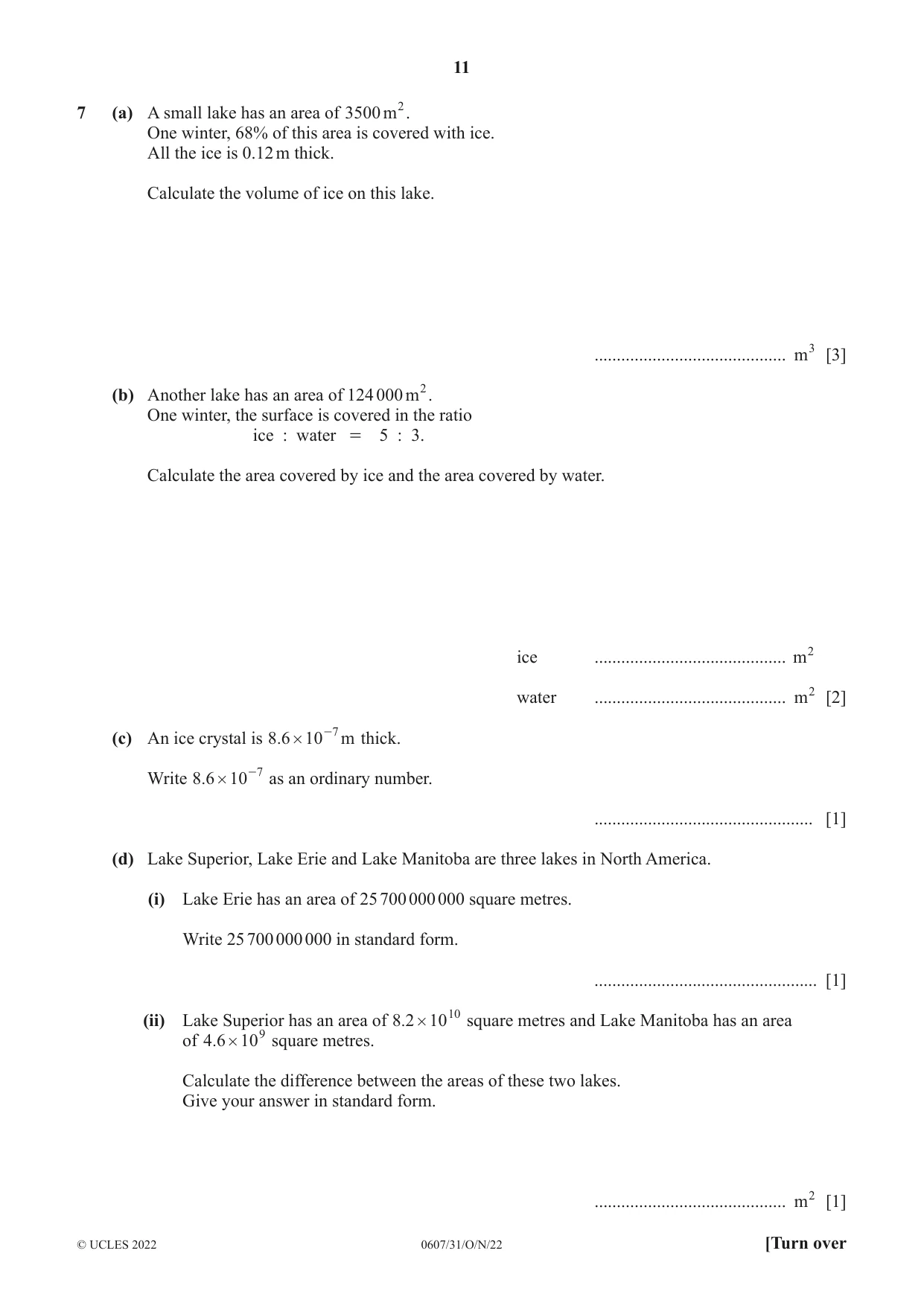 Cambridge IGCSE Mathematics - International 0607 2022 Oct/Nov Paper 3 · Variant 1 question paper, page 11 of 16