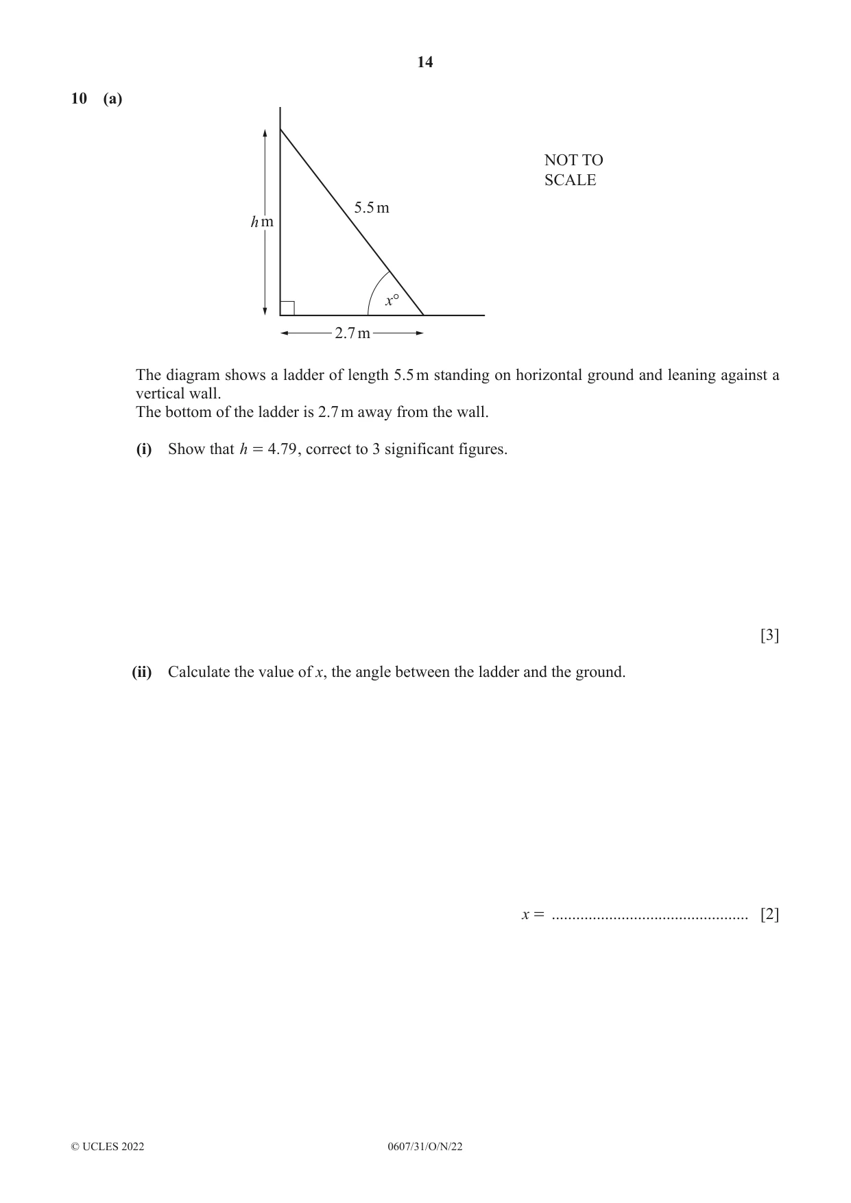 Cambridge IGCSE Mathematics - International 0607 2022 Oct/Nov Paper 3 · Variant 1 question paper, page 14 of 16