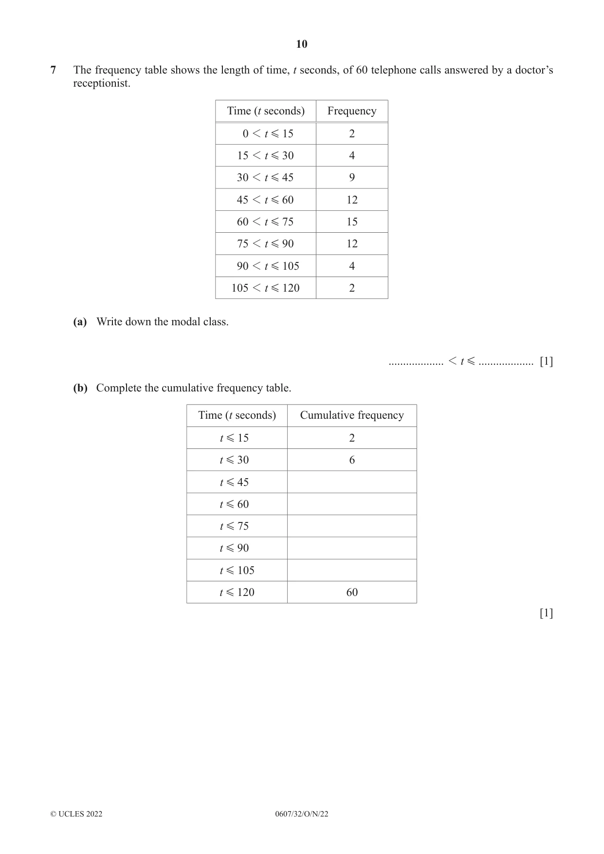Cambridge IGCSE Mathematics - International 0607 2022 Oct/Nov Paper 3 · Variant 2 question paper, page 10 of 16