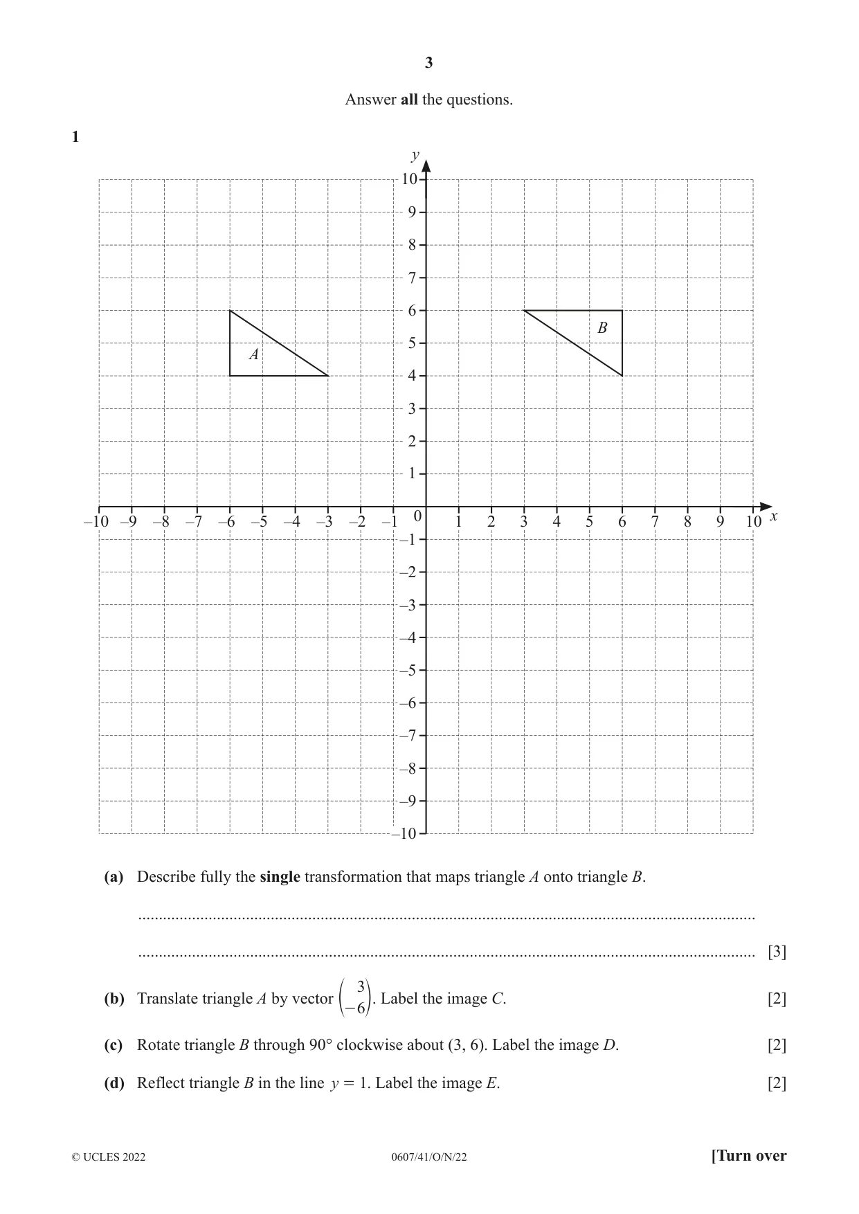 Cambridge IGCSE Mathematics - International 0607 2022 Oct/Nov Paper 4 · Variant 1 question paper, page 3 of 20