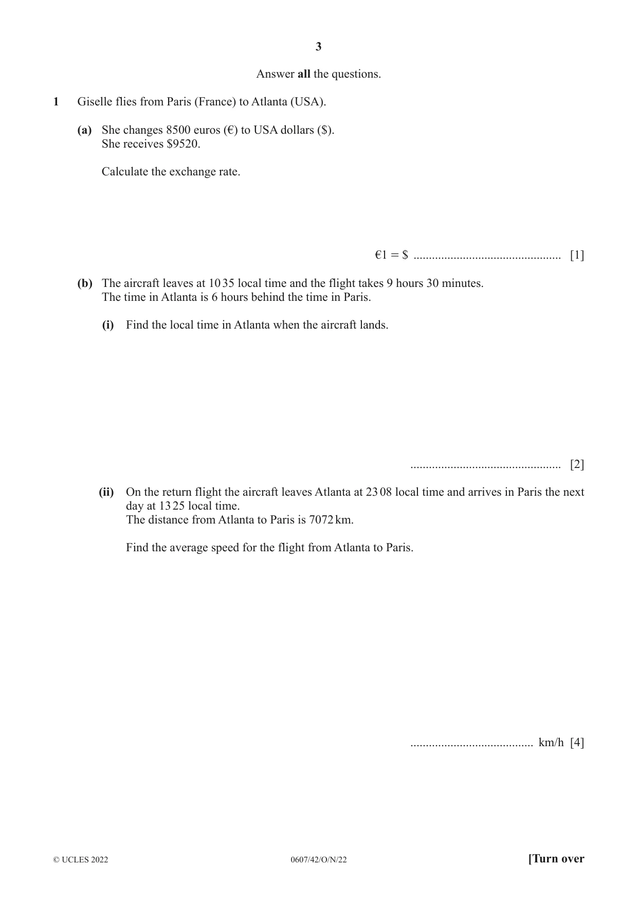 Cambridge IGCSE Mathematics - International 0607 2022 Oct/Nov Paper 4 · Variant 2 question paper, page 3 of 20