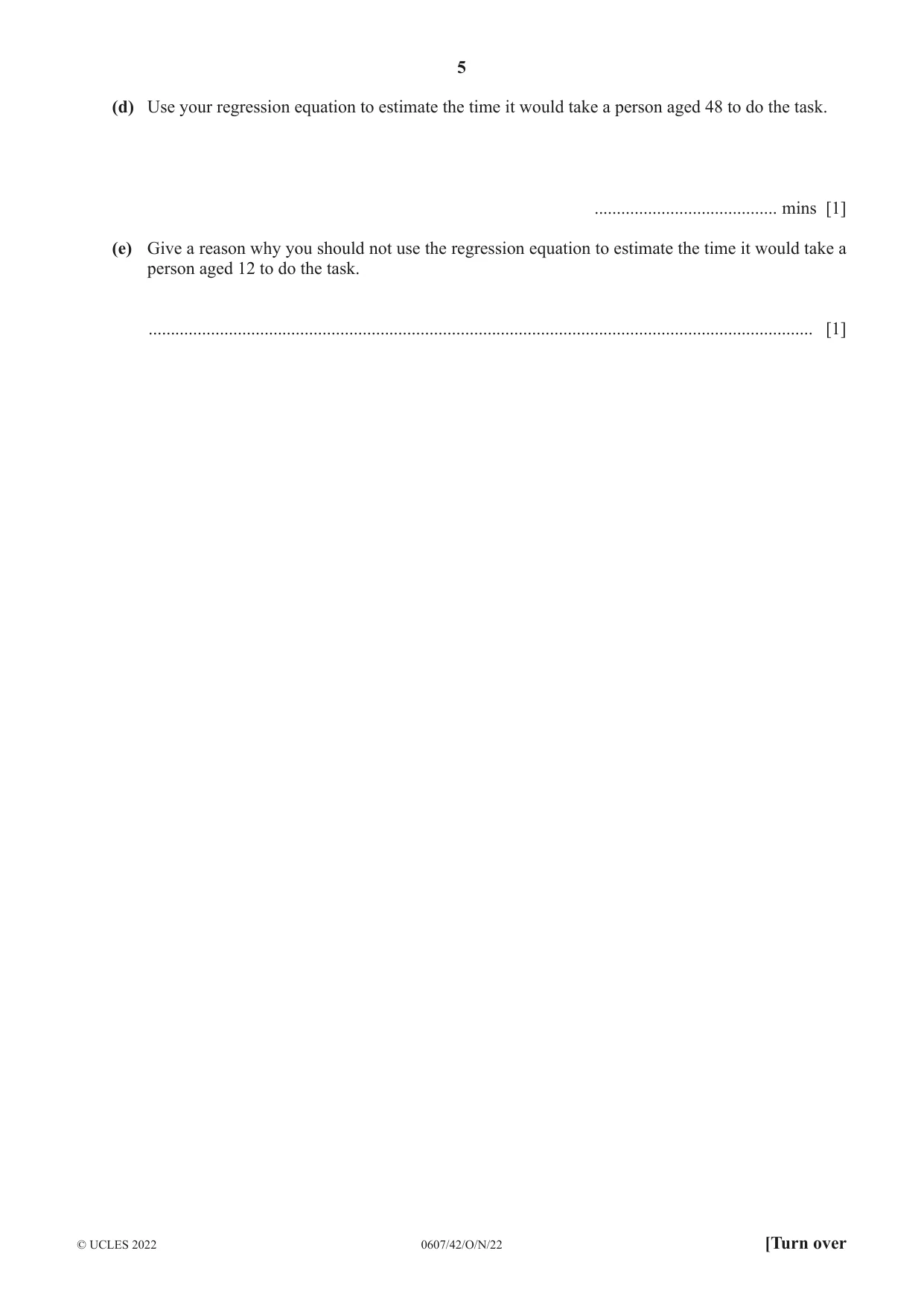 Cambridge IGCSE Mathematics - International 0607 2022 Oct/Nov Paper 4 · Variant 2 question paper, page 5 of 20