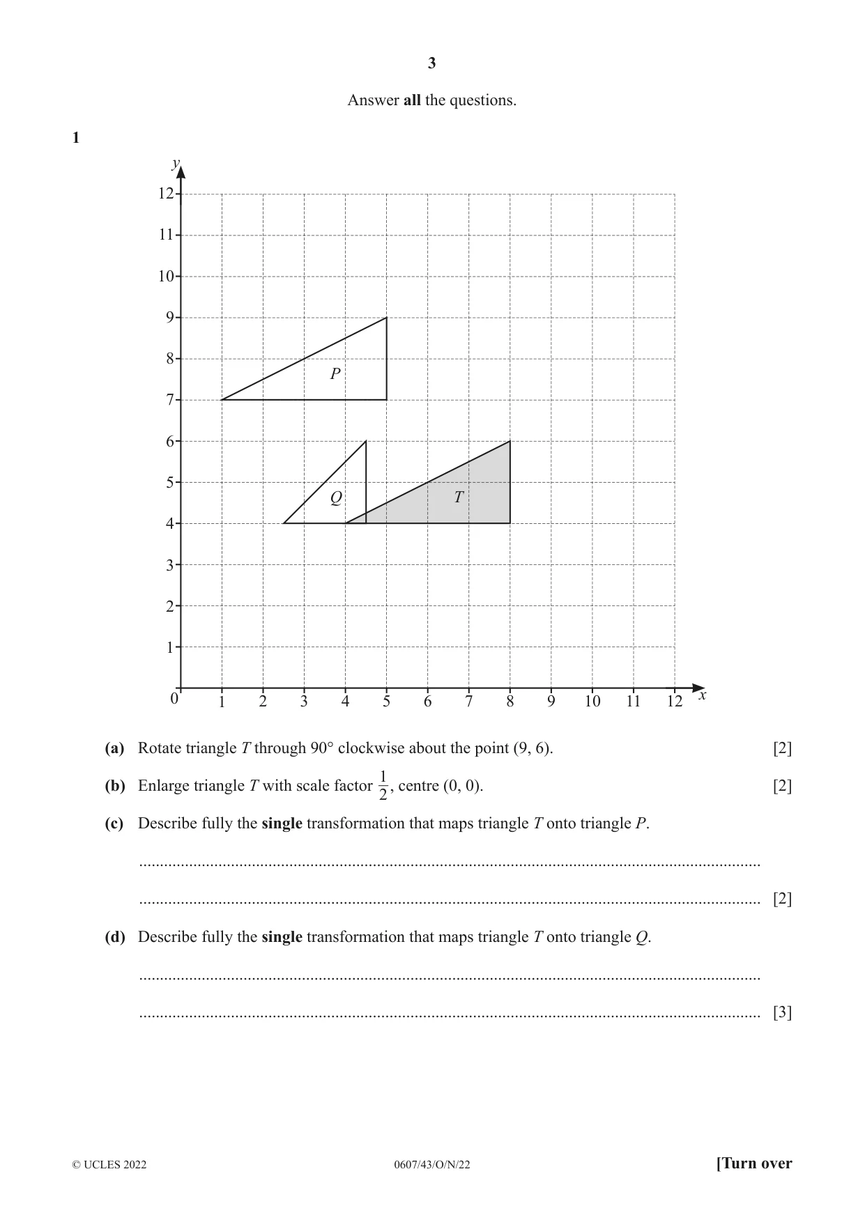 Cambridge IGCSE Mathematics - International 0607 2022 Oct/Nov Paper 4 · Variant 3 question paper, page 3 of 20