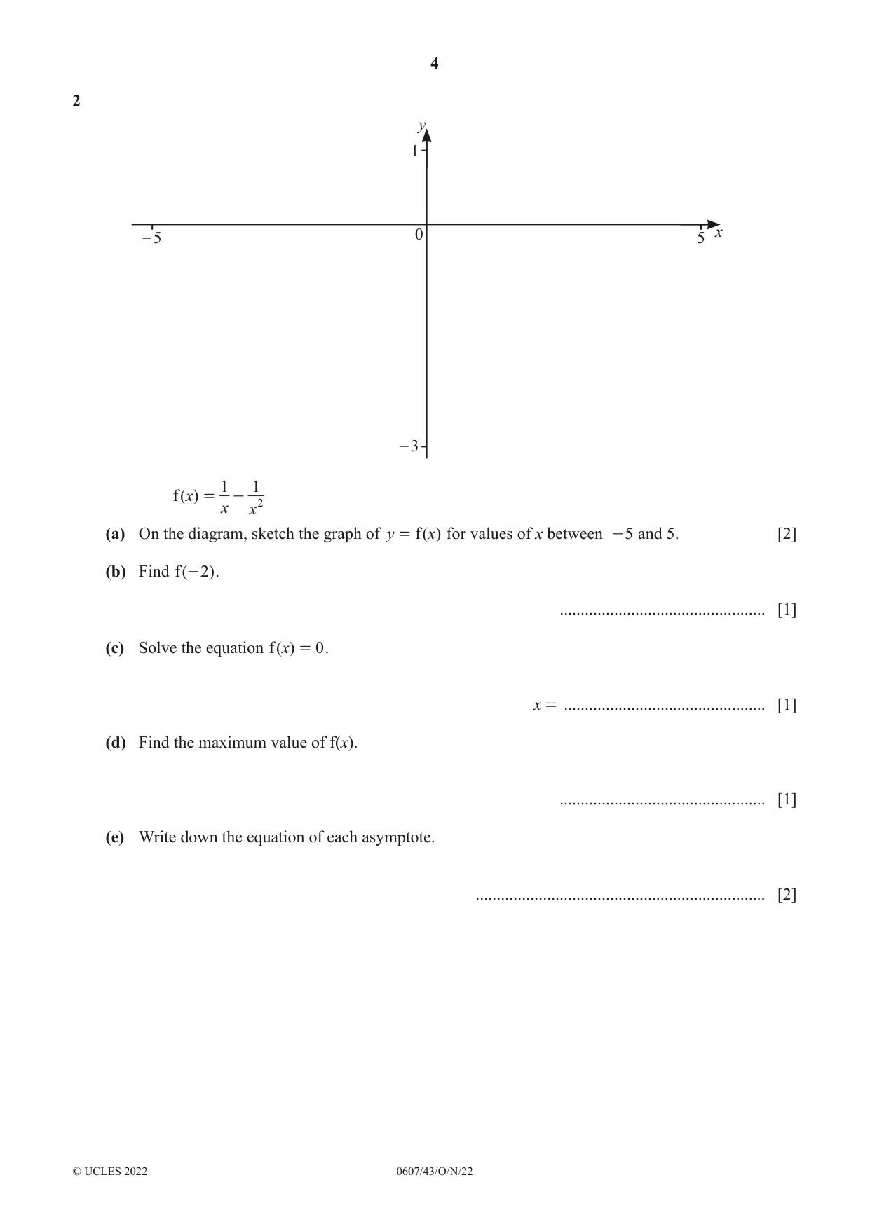 Cambridge IGCSE Mathematics - International 0607 2022 Oct/Nov Paper 4 · Variant 3 question paper, page 4 of 20
