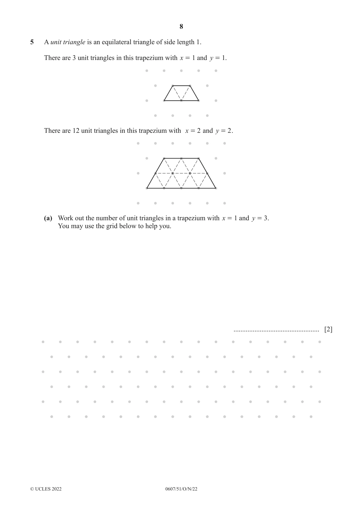 Cambridge IGCSE Mathematics - International 0607 2022 Oct/Nov Paper 5 · Variant 1 question paper, page 8 of 12