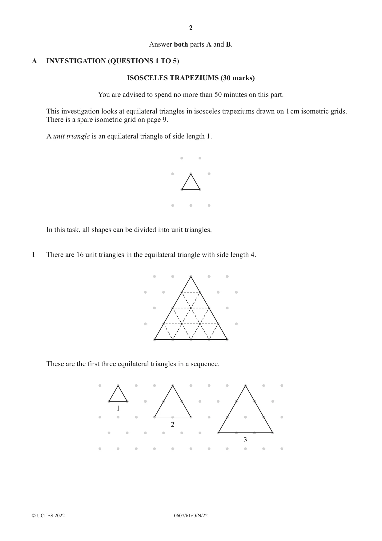 Cambridge IGCSE Mathematics - International 0607 2022 Oct/Nov Paper 6 · Variant 1 question paper, page 2 of 16