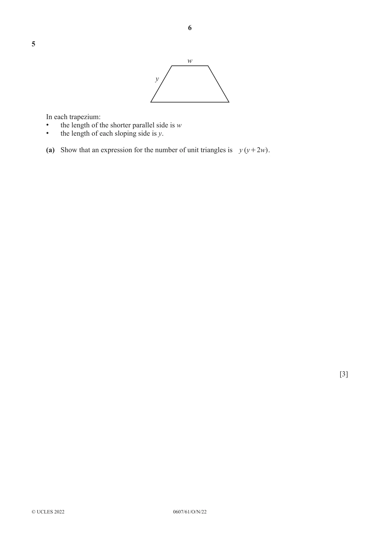 Cambridge IGCSE Mathematics - International 0607 2022 Oct/Nov Paper 6 · Variant 1 question paper, page 6 of 16