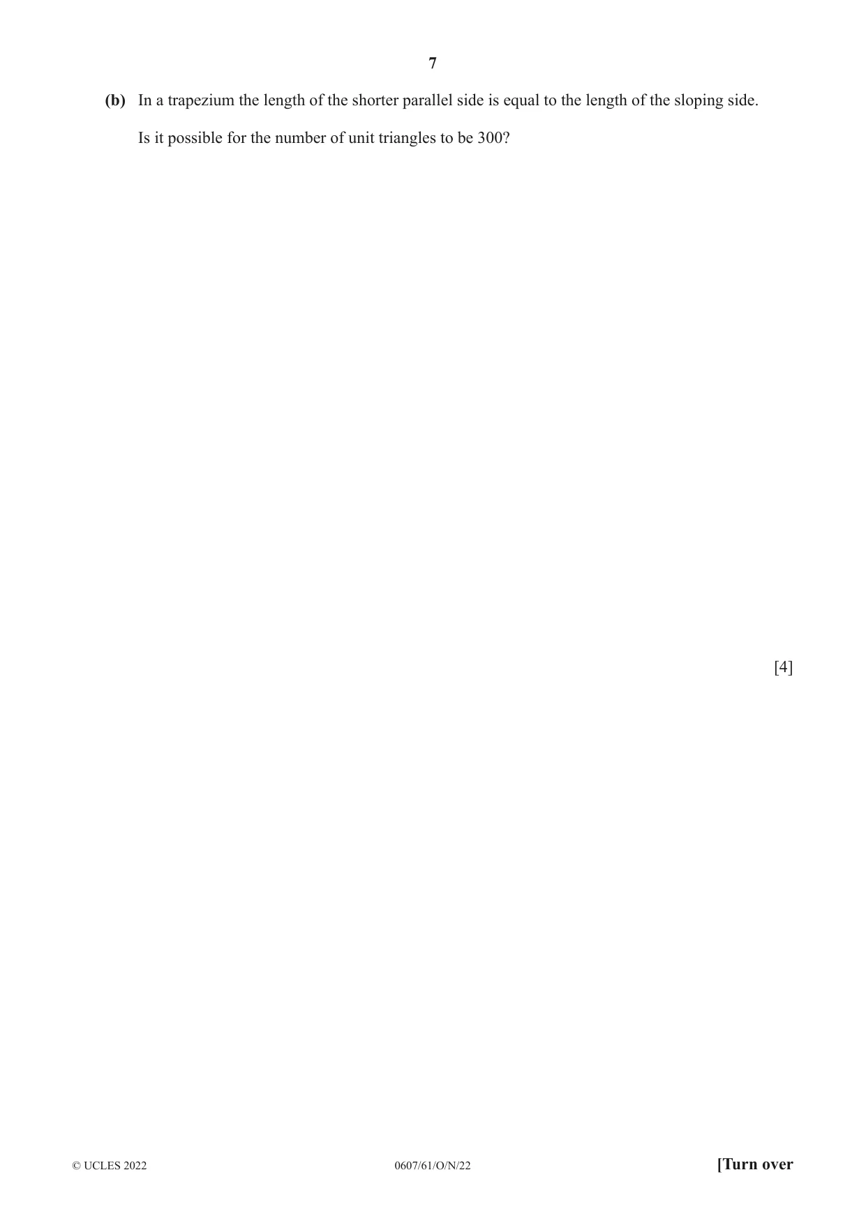 Cambridge IGCSE Mathematics - International 0607 2022 Oct/Nov Paper 6 · Variant 1 question paper, page 7 of 16
