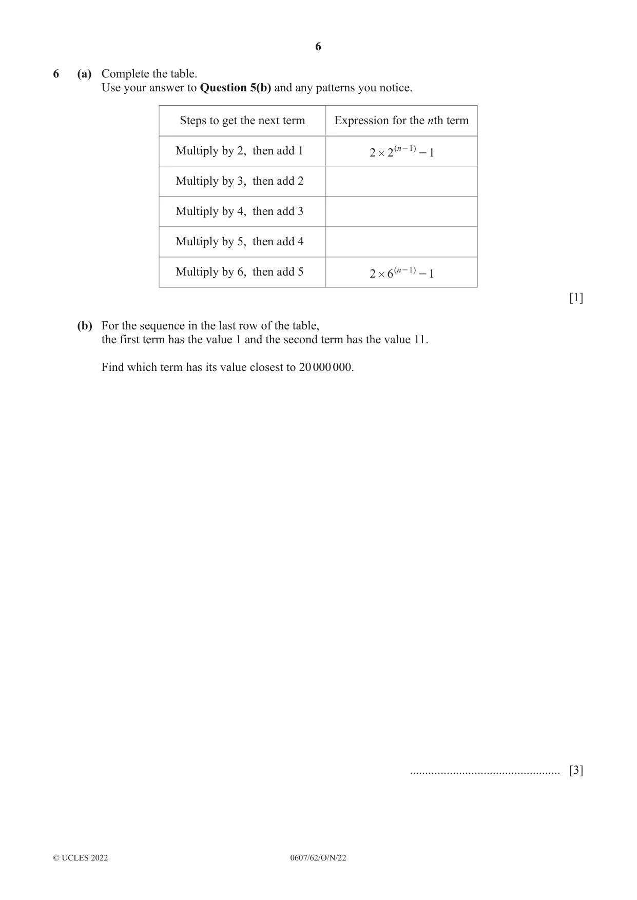 Cambridge IGCSE Mathematics - International 0607 2022 Oct/Nov Paper 6 · Variant 2 question paper, page 6 of 12