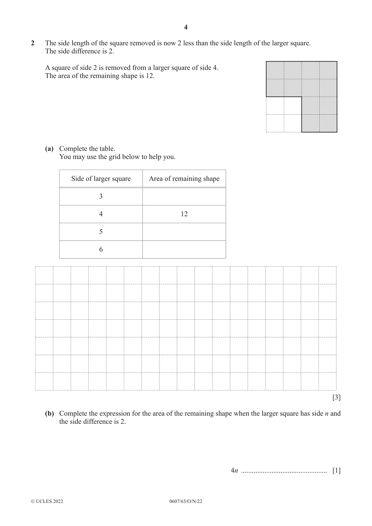 Cambridge IGCSE Mathematics - International 0607 2022 Oct/Nov Paper 6 · Variant 3 question paper, page 4 of 16
