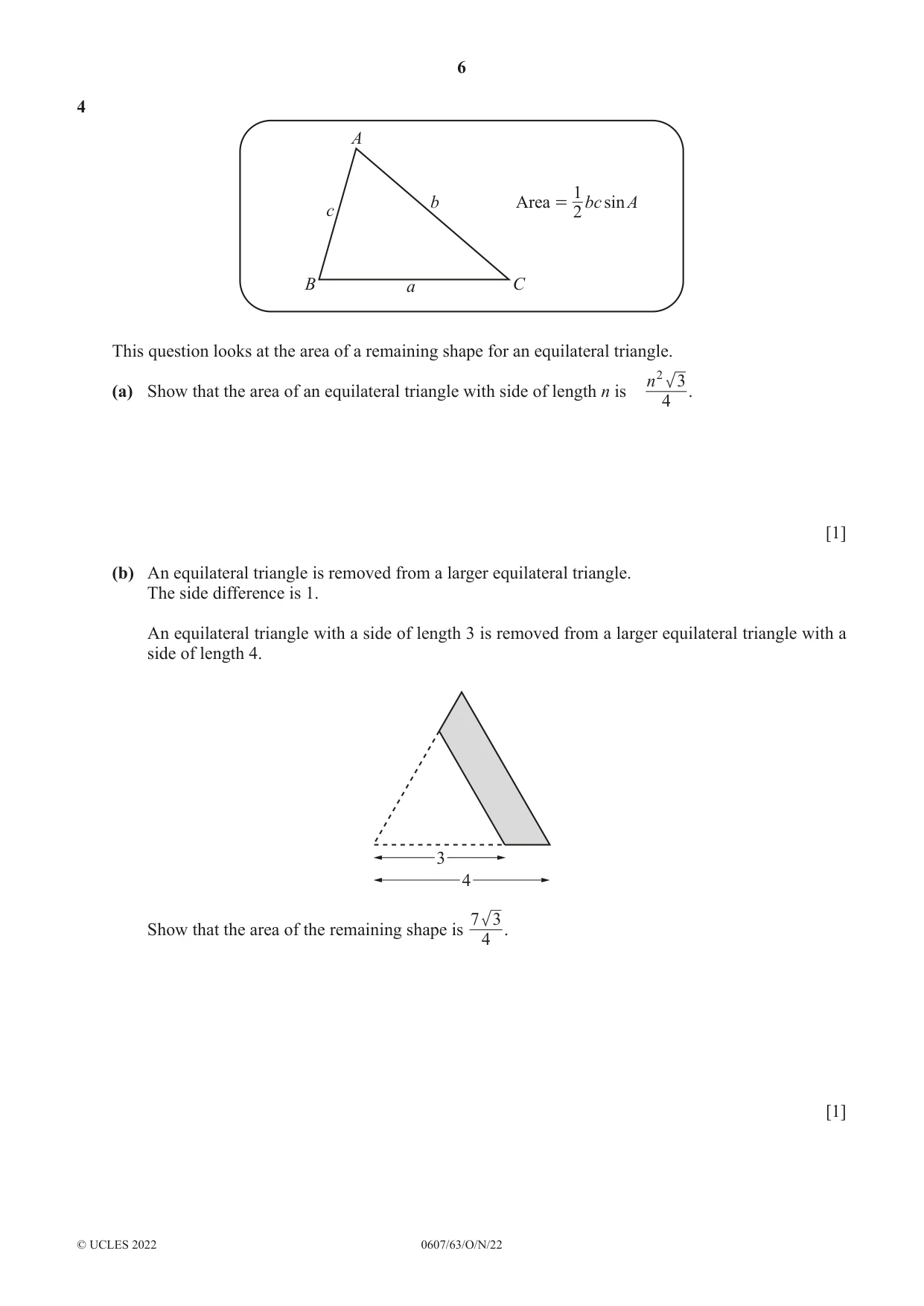 Cambridge IGCSE Mathematics - International 0607 2022 Oct/Nov Paper 6 · Variant 3 question paper, page 6 of 16