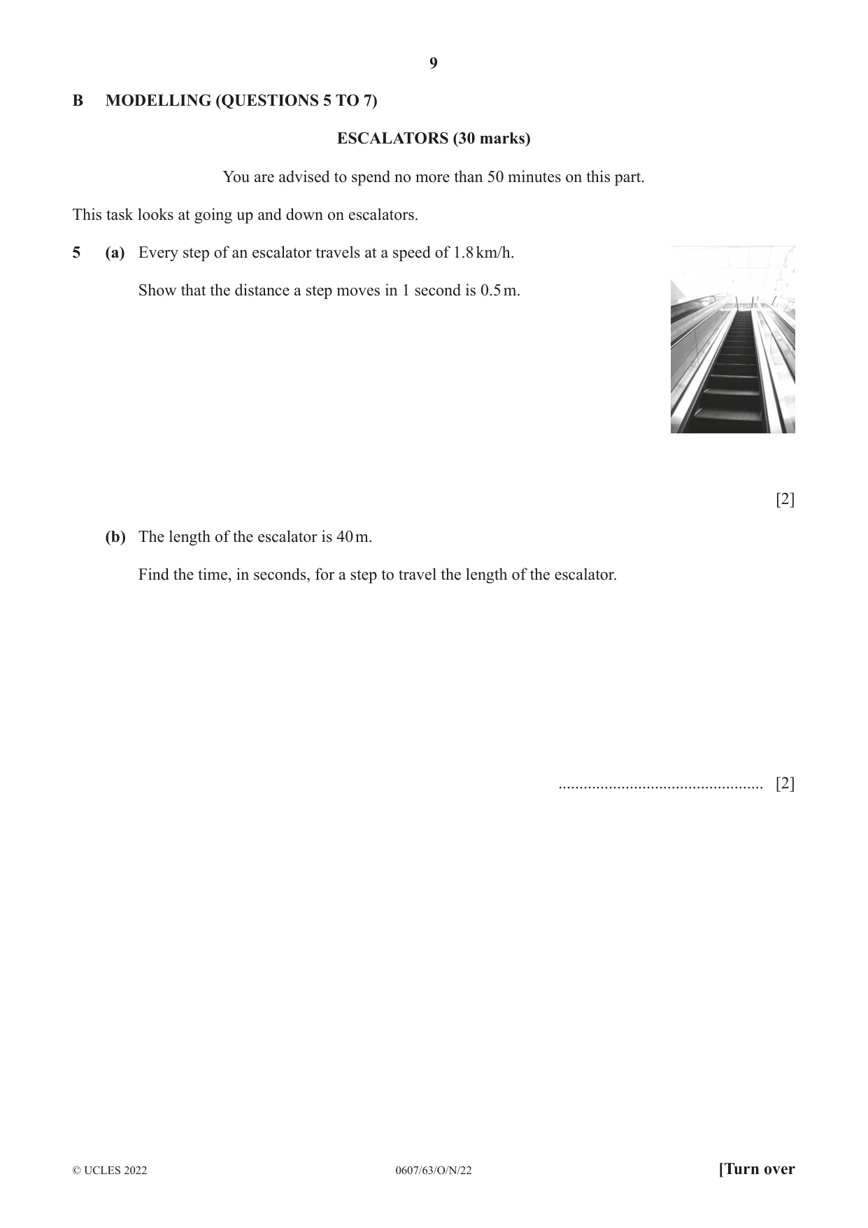 Cambridge IGCSE Mathematics - International 0607 2022 Oct/Nov Paper 6 · Variant 3 question paper, page 9 of 16