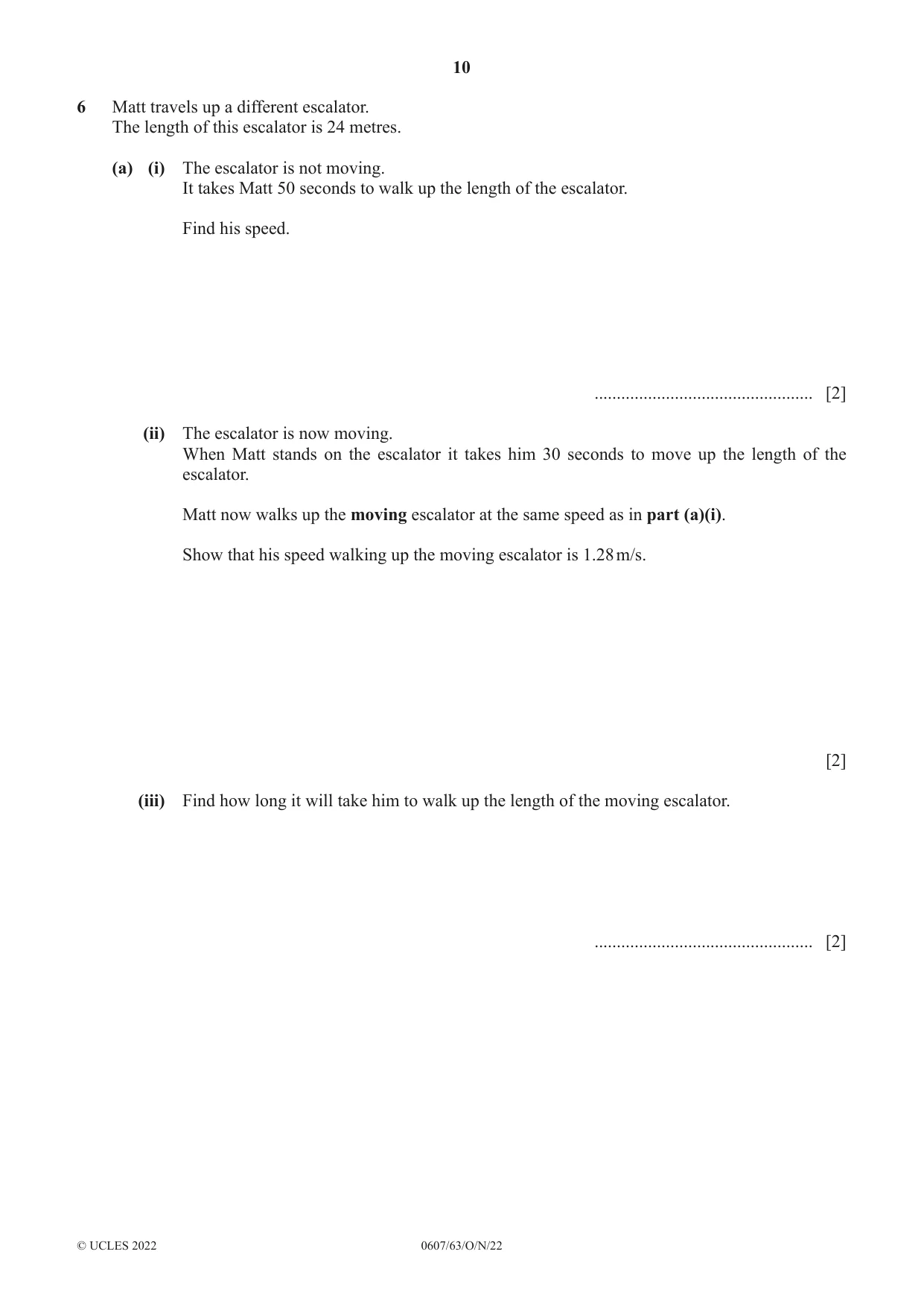 Cambridge IGCSE Mathematics - International 0607 2022 Oct/Nov Paper 6 · Variant 3 question paper, page 10 of 16