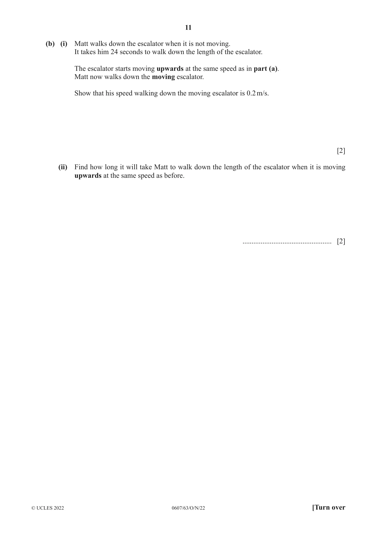 Cambridge IGCSE Mathematics - International 0607 2022 Oct/Nov Paper 6 · Variant 3 question paper, page 11 of 16