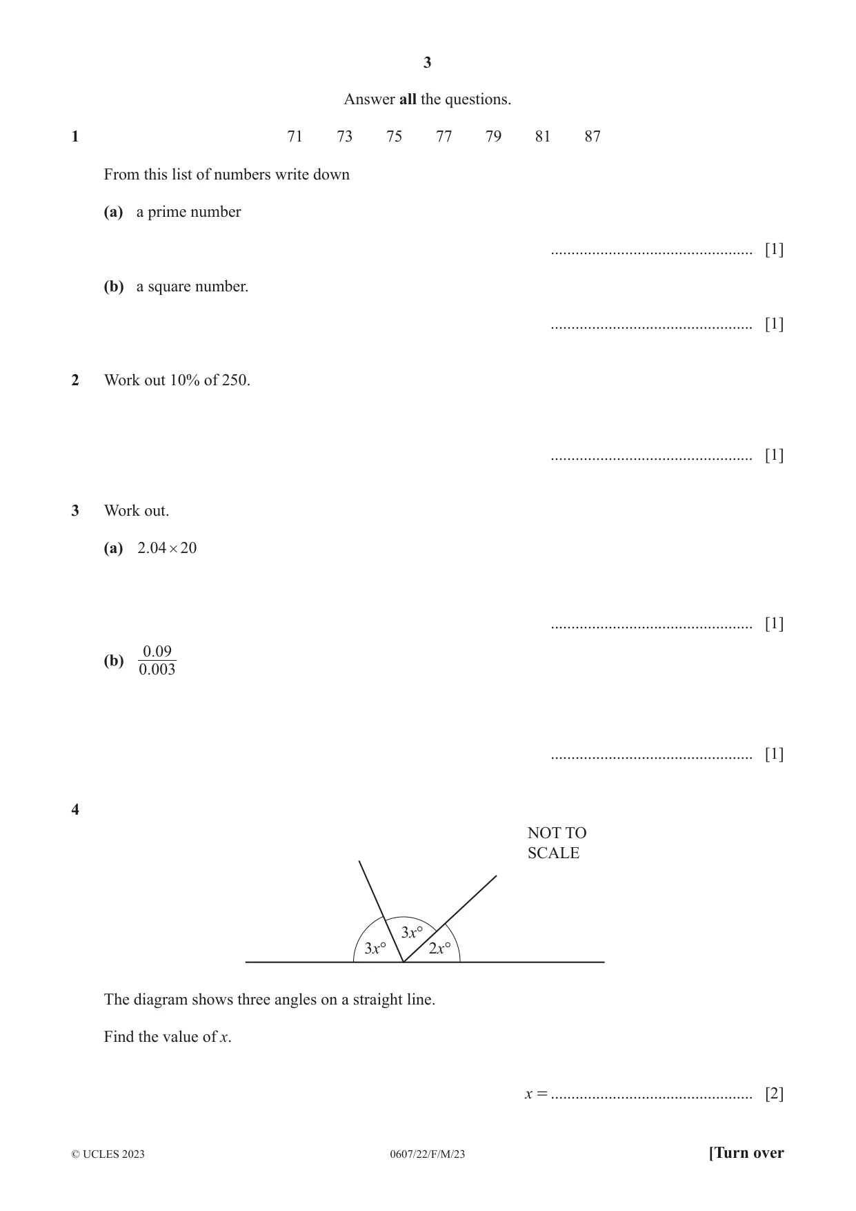 Cambridge IGCSE Mathematics - International 0607 2023 Feb/March Paper 2 · Variant 2 question paper, page 3 of 8