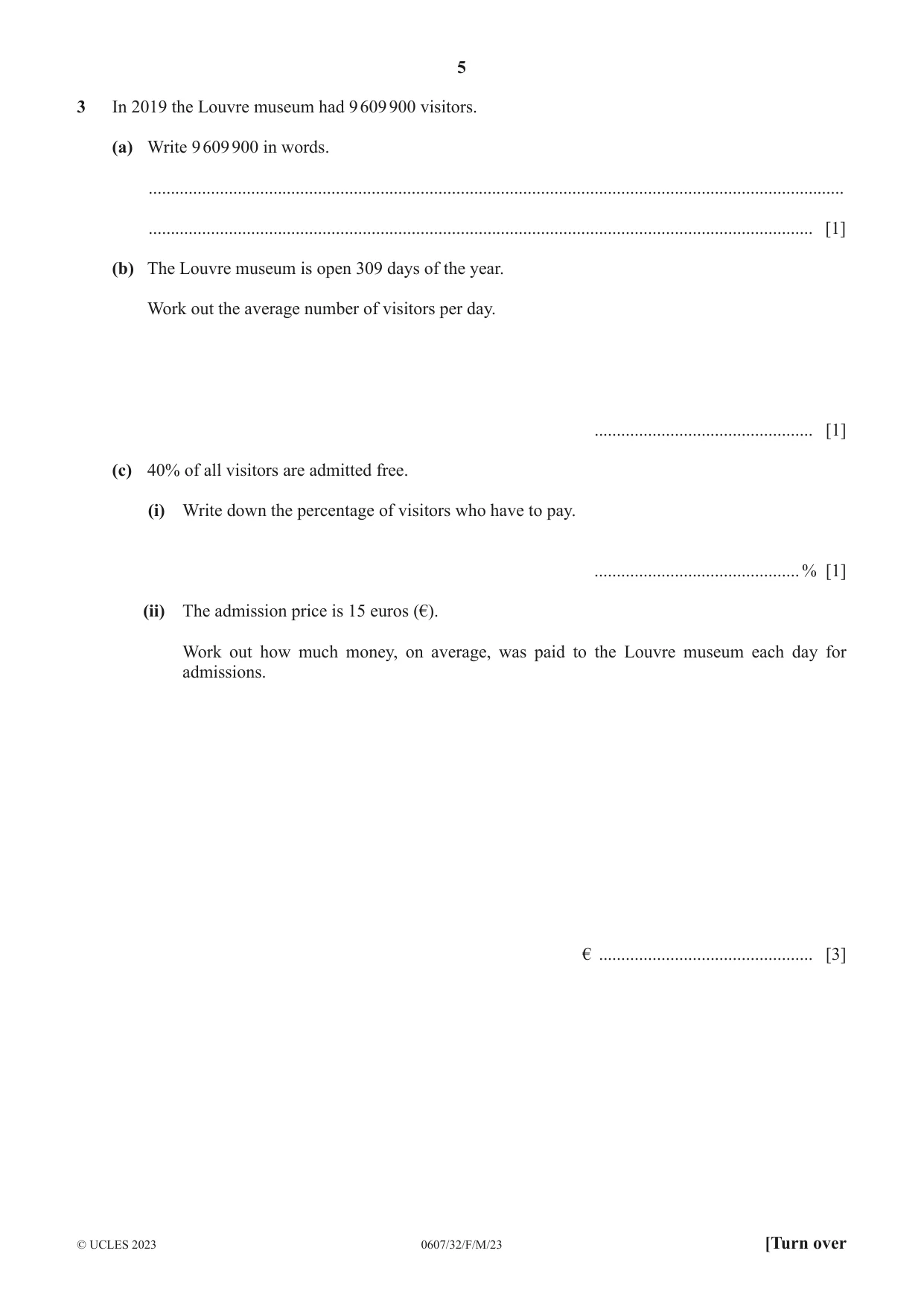 Cambridge IGCSE Mathematics - International 0607 2023 Feb/March Paper 3 · Variant 2 question paper, page 5 of 16