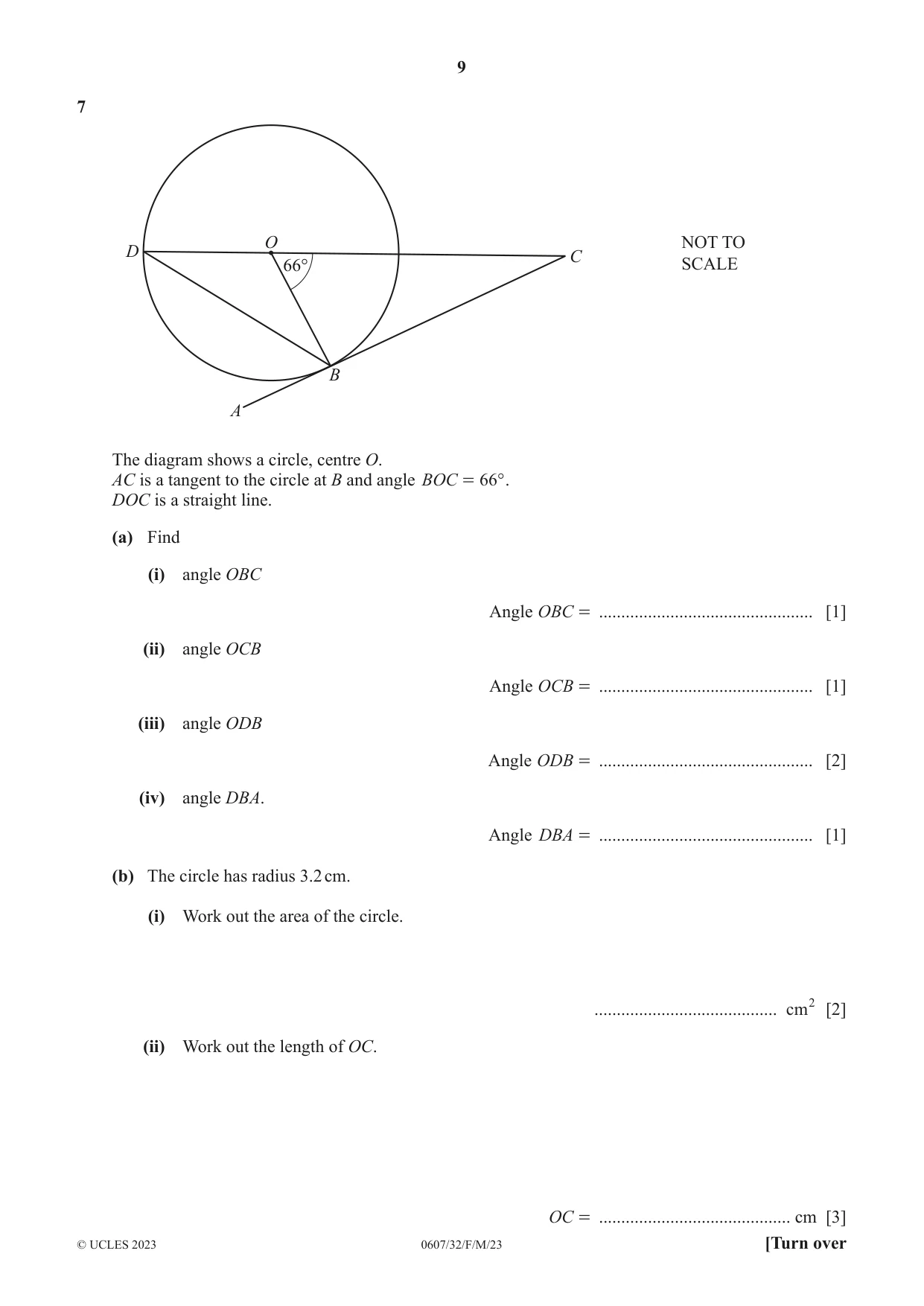 Cambridge IGCSE Mathematics - International 0607 2023 Feb/March Paper 3 · Variant 2 question paper, page 9 of 16
