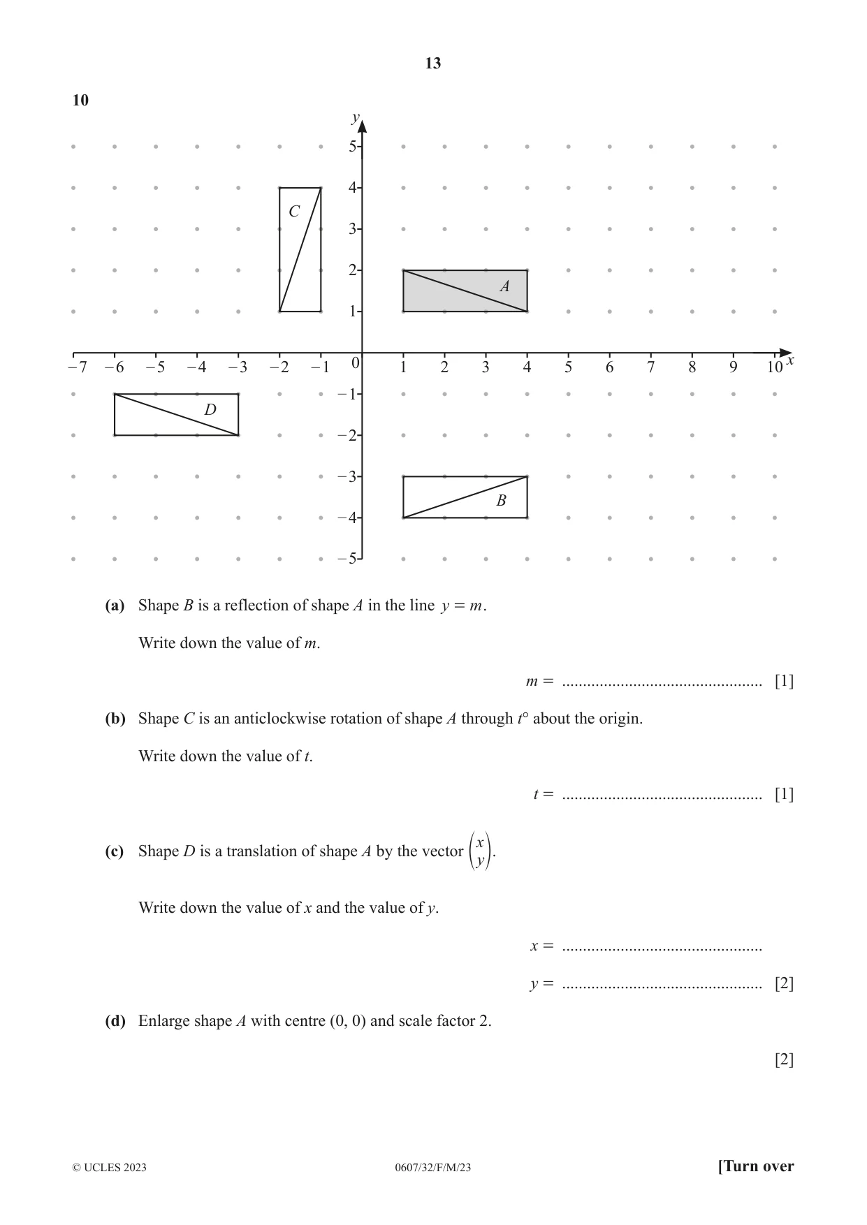 Cambridge IGCSE Mathematics - International 0607 2023 Feb/March Paper 3 · Variant 2 question paper, page 13 of 16