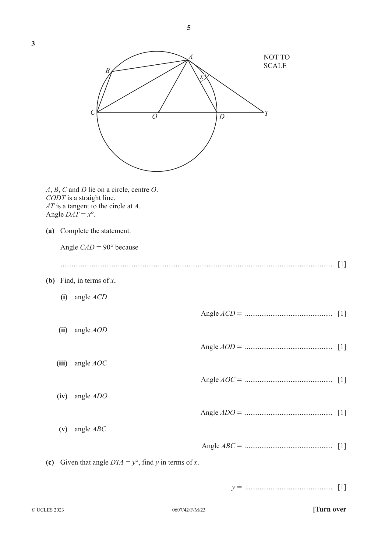 Cambridge IGCSE Mathematics - International 0607 2023 Feb/March Paper 4 · Variant 2 question paper, page 5 of 20
