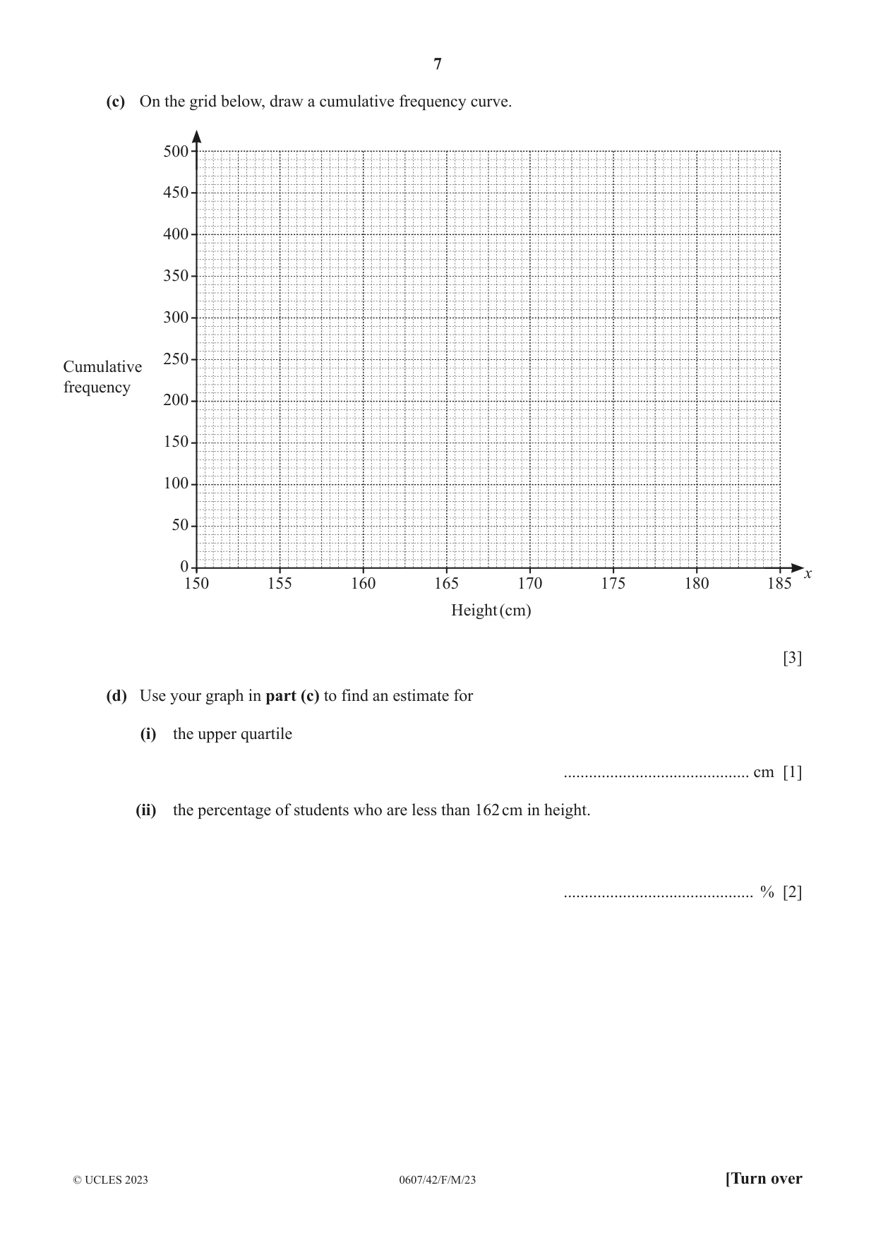 Cambridge IGCSE Mathematics - International 0607 2023 Feb/March Paper 4 · Variant 2 question paper, page 7 of 20