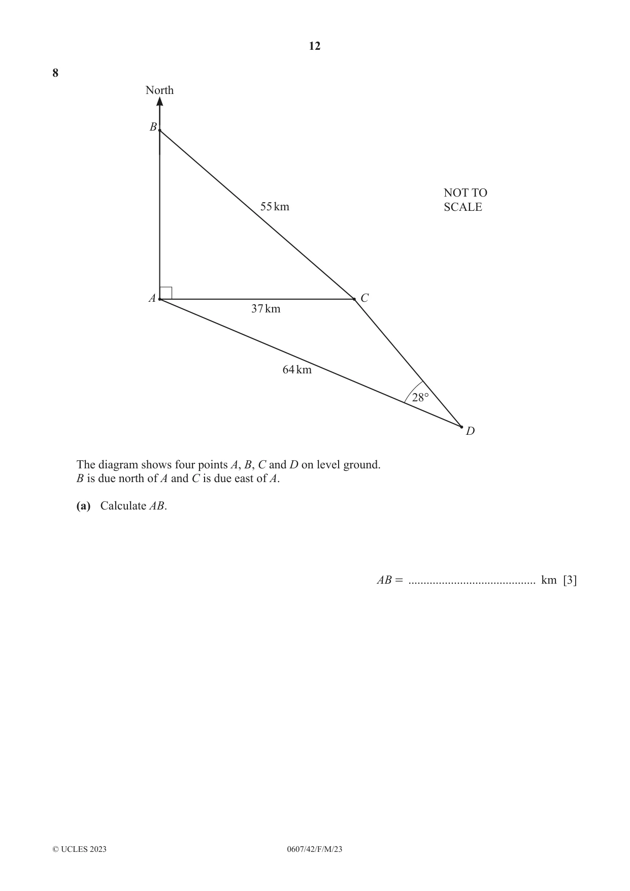 Cambridge IGCSE Mathematics - International 0607 2023 Feb/March Paper 4 · Variant 2 question paper, page 12 of 20
