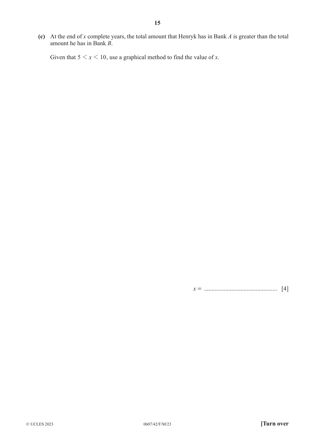Cambridge IGCSE Mathematics - International 0607 2023 Feb/March Paper 4 · Variant 2 question paper, page 15 of 20