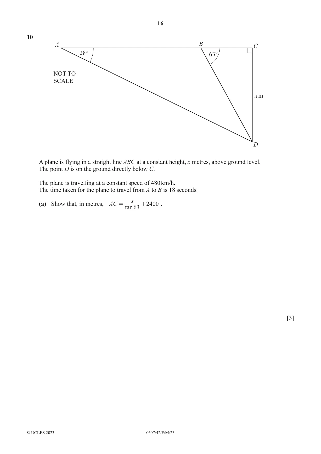Cambridge IGCSE Mathematics - International 0607 2023 Feb/March Paper 4 · Variant 2 question paper, page 16 of 20