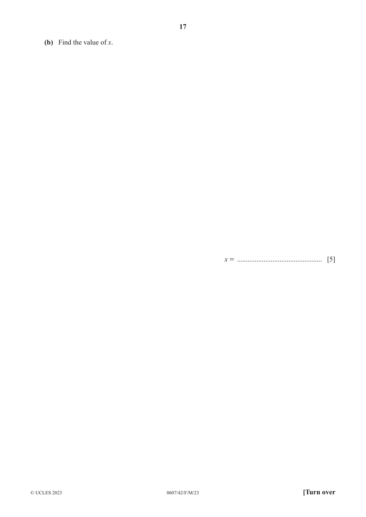 Cambridge IGCSE Mathematics - International 0607 2023 Feb/March Paper 4 · Variant 2 question paper, page 17 of 20